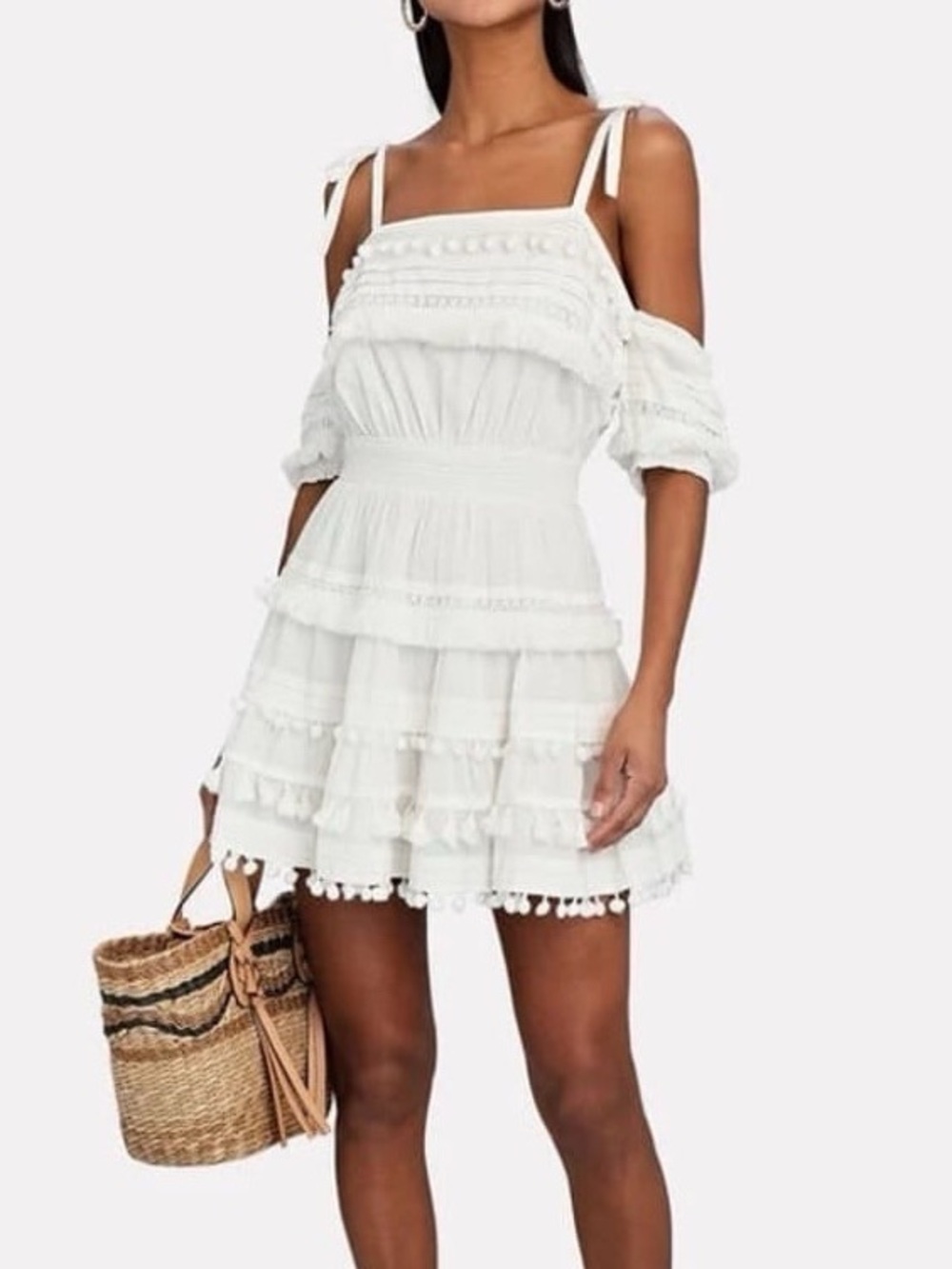 Intermix Elenor Cold-shoulder Tiered Cotton